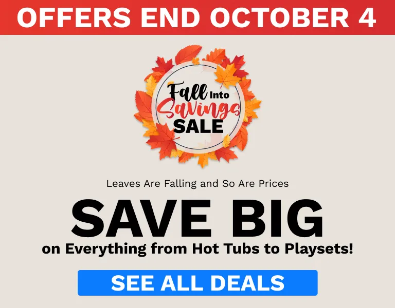 Fall sale banner: big “SAVE BIG” message with fall leaves circle and a blue “See All Deals” button.